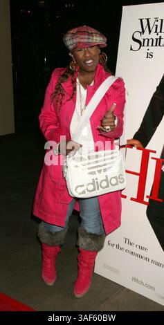 03 février 2005 ; New York, NY, États-Unis ; MISSY ELLIOTT, artiste hip-hop, lors de la première New-yorkaise de « Hitch » à Ellis Island. Banque D'Images