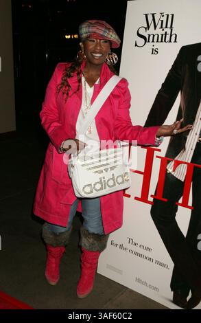 03 février 2005 ; New York, NY, États-Unis ; MISSY ELLIOTT, artiste hip-hop, lors de la première New-yorkaise de « Hitch » à Ellis Island. Banque D'Images