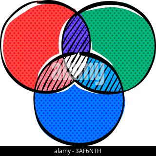 Roue de couleur icône demi-ton illustration vectorielle de couleur dessinée à la main Illustration de Vecteur