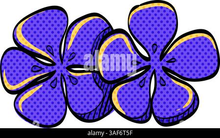 Jasmin fleurs icône demi-teinte illustration vectorielle de couleur dessinée à la main Illustration de Vecteur