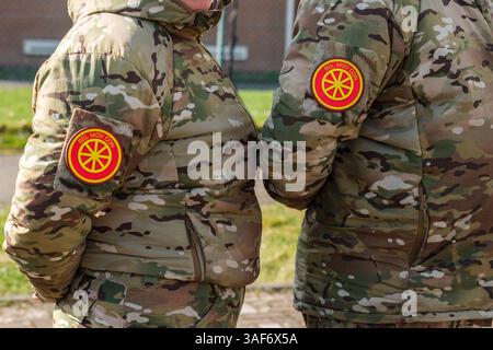Portes ouvertes au quartier Peutie Major Housiau - véhicules ; soldats ; stand en démonstration en cette période d'incertitudes | Journée portes ouvertes Banque D'Images