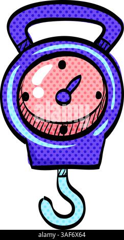 Icône demi-teinte d'échelle de pêche illustration vectorielle de couleur dessinée à la main Illustration de Vecteur