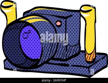 Icône de demi-teinte de caméra sous-marine illustration vectorielle de couleur dessinée à la main Illustration de Vecteur