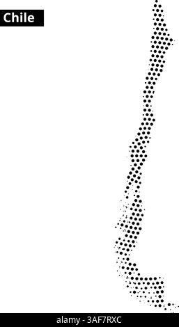 Le graphique présente un contour détaillé du Chili rempli de motifs et de textures variés, mettant en valeur sa forme et ses caractéristiques uniques. Illustration de Vecteur