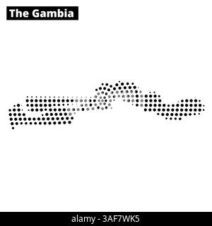 Le contour de la Gambie est représenté, soulignant clairement ses contours distinctifs et ses caractéristiques géographiques. Illustration de Vecteur
