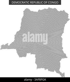 Motif Dots Carte vectorielle de la République démocratique du Congo ...