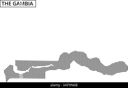 Le contour de la Gambie est représenté, soulignant clairement ses contours distinctifs et ses caractéristiques géographiques. Illustration de Vecteur