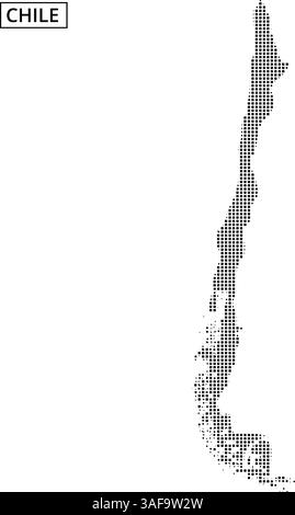 Le graphique présente un contour détaillé du Chili rempli de motifs et de textures variés, mettant en valeur sa forme et ses caractéristiques uniques. Illustration de Vecteur