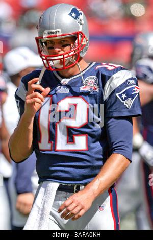 20 septembre 2009 : New England Patriots #12 quarterback Tom Brady. Les jets de New York ont battu les Patriots de la Nouvelle-Angleterre 16-9 au Giants Stadium de Rutherford, New Jersey (crédit image : SGM/ZUMAPRESS.com) Banque D'Images