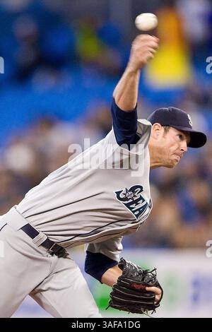 25 septembre 2009 : les Mariners de Seattle commencent le lanceur Doug Fister #58 en action au Rogers Centre de Toronto lors d'un match de la MLB entre les Mariners de Seattle et les Blue Jays de Toronto. Les Blue Jays ont gagné 5-0..***** POUR USAGE ÉDITORIAL UNIQUEMENT (crédit image : SGM/ZUMAPRESS.com) Banque D'Images