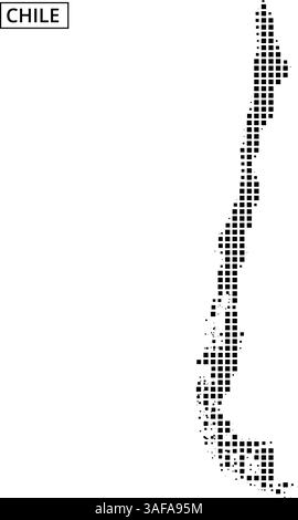 Le graphique présente un contour détaillé du Chili rempli de motifs et de textures variés, mettant en valeur sa forme et ses caractéristiques uniques. Illustration de Vecteur