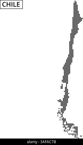 Le graphique présente un contour détaillé du Chili rempli de motifs et de textures variés, mettant en valeur sa forme et ses caractéristiques uniques. Illustration de Vecteur