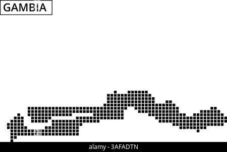 Le contour de la Gambie est représenté, soulignant clairement ses contours distinctifs et ses caractéristiques géographiques. Illustration de Vecteur
