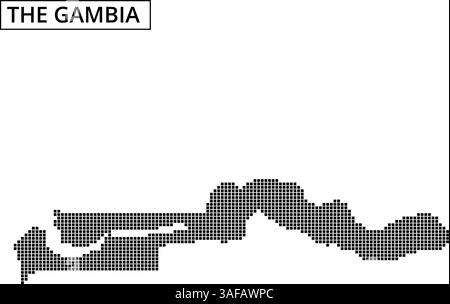 Le contour de la Gambie est représenté, soulignant clairement ses contours distinctifs et ses caractéristiques géographiques. Illustration de Vecteur