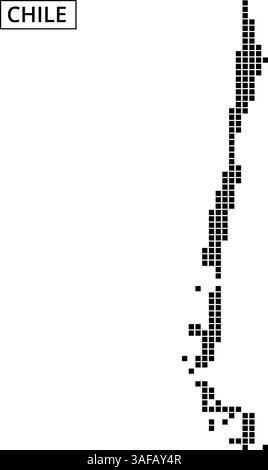 Le graphique présente un contour détaillé du Chili rempli de motifs et de textures variés, mettant en valeur sa forme et ses caractéristiques uniques. Illustration de Vecteur