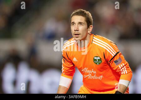 14 avril 2012 - Carson, Californie, U. S - le gardien Troy Perkins de Portland Timbers #1 lors du match de football de la Ligue majeure entre les Timbers de Portland et le Galaxy de Los Angeles au Home Depot Center. Le Galaxy a ensuite battu les Timbers avec un score final de 3-1. (Crédit image : © Brandon Parry/ZUMAPRESS.com) Banque D'Images