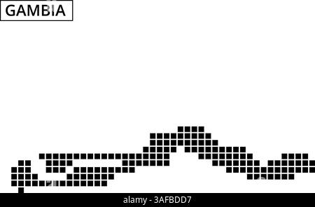 Le contour de la Gambie est représenté, soulignant clairement ses contours distinctifs et ses caractéristiques géographiques. Illustration de Vecteur