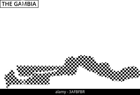 Le contour de la Gambie est représenté, soulignant clairement ses contours distinctifs et ses caractéristiques géographiques. Illustration de Vecteur