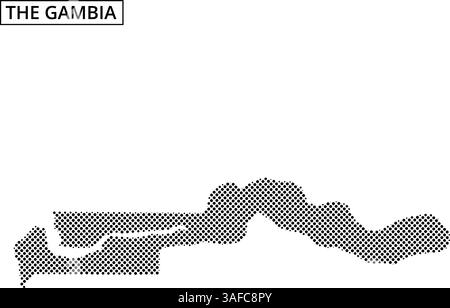Le contour de la Gambie est représenté, soulignant clairement ses contours distinctifs et ses caractéristiques géographiques. Illustration de Vecteur