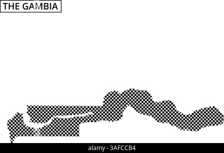 Le contour de la Gambie est représenté, soulignant clairement ses contours distinctifs et ses caractéristiques géographiques. Illustration de Vecteur
