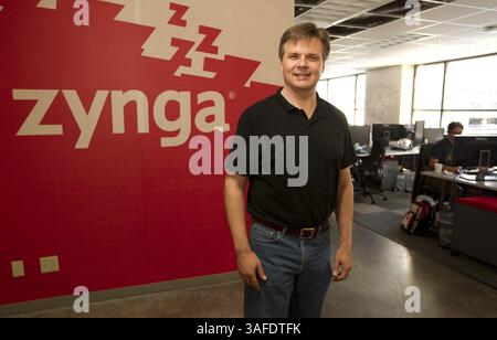 22 juin 2012 - Austin, TX, USA - Mark Skaggs, vice-président senior de Zinga Software, est présenté au bureau de la société à Austin, Texas, le 22 juin 2012. (Crédit image : © Jay Janner/Austin American-Statesman/MCT/ZUMAPRESS.com) Banque D'Images
