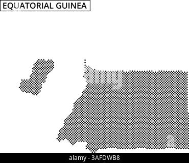 Le graphique présente les contours de la Guinée équatoriale, soulignant sa forme distinctive et son contexte environnant, idéal pour un usage éducatif. Illustration de Vecteur