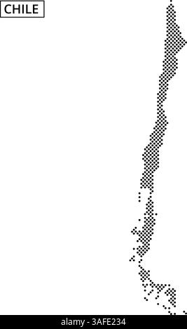 Le graphique présente un contour détaillé du Chili rempli de motifs et de textures variés, mettant en valeur sa forme et ses caractéristiques uniques. Illustration de Vecteur