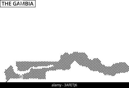 Le contour de la Gambie est représenté, soulignant clairement ses contours distinctifs et ses caractéristiques géographiques. Illustration de Vecteur