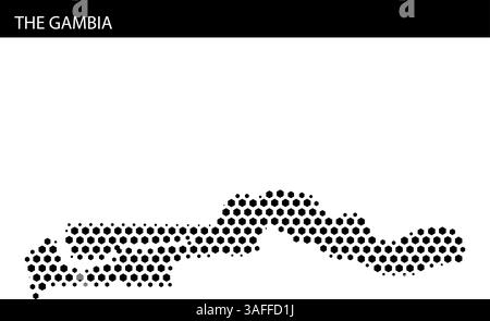 Le contour de la Gambie est représenté, soulignant clairement ses contours distinctifs et ses caractéristiques géographiques. Illustration de Vecteur