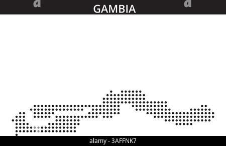 Le contour de la Gambie est représenté, soulignant clairement ses contours distinctifs et ses caractéristiques géographiques. Illustration de Vecteur