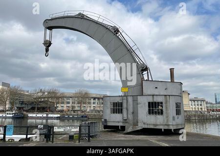 La grue à vapeur Fairbairn. Port flottant de Bristol, Bristol, Angleterre. 26 mars 2025. Banque D'Images