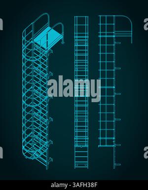 Illustration vectorielle stylisée des plans d'évasion de feu Illustration de Vecteur