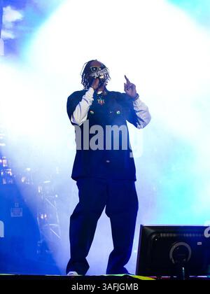 15 avril 2012 - Indio, Californie, États-Unis - SNOOP DOGG se produit lors du Coachella Music & Arts Festival qui se tient à l'Empire Polo Club d'Indio. (Crédit image : © Gerry Maceda/ZUMAPRESS.com) Banque D'Images