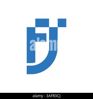 Modèle de logo lettre fj ou jf Illustration de Vecteur