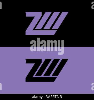 lettre minimaliste zm ou vecteur de modèle de logo mz Illustration de Vecteur