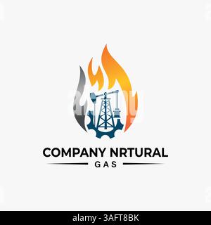 Modèle de logo de gaz naturel d'entreprise Illustration de Vecteur