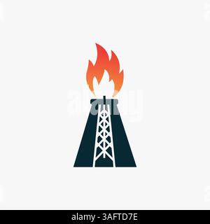 Lettre A avec logo pétrole et gaz, logo gaz naturel Illustration de Vecteur