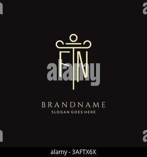 Logo FN monogramme moderne de luxe pour cabinet d'avocats avec graphique vectoriel de style de conception d'icône de pilier Illustration de Vecteur