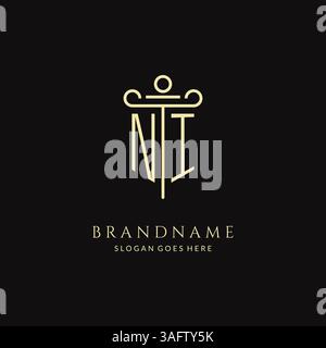 Logo ni monogramme moderne de luxe pour cabinet d'avocats avec graphique vectoriel de style de conception d'icône de pilier Illustration de Vecteur