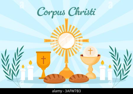 illustration de fond de corpus christi dans un style plat Illustration de Vecteur