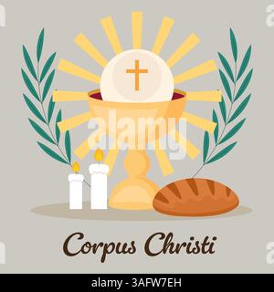 illustration pour corpus christi dans la conception de style plat Illustration de Vecteur