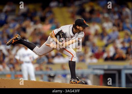 2 octobre 2012 - Los Angeles, CA, États-Unis d'Amérique - 2 octobre 2012 Los Angeles, CA. San Francisco Giants débutent le lanceur Barry Zito #75 lors du match de baseball de la Ligue majeure entre les Dodgers de Los Angeles et les Giants de San Francisco au Dodger Stadium de Los Angeles, CA. David Hood/CSM. (Crédit image : © David Hood/Cal Sport Media/ZUMAPRESS.com) Banque D'Images