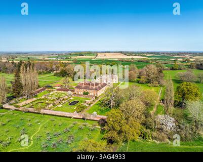 Barrington court and Gardens d'un drone, Ilminster, Somerset, Angleterre Banque D'Images