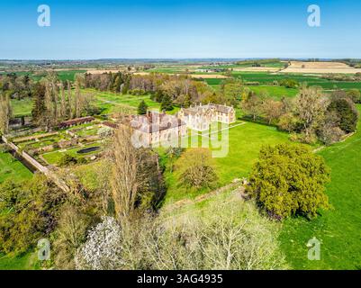 Barrington court and Gardens d'un drone, Ilminster, Somerset, Angleterre Banque D'Images