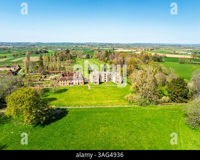 Barrington court and Gardens d'un drone, Ilminster, Somerset, Angleterre Banque D'Images