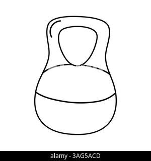 Kettlebell dans un design simple pour les routines de fitness dans les paramètres de gymnastique à domicile Illustration de Vecteur
