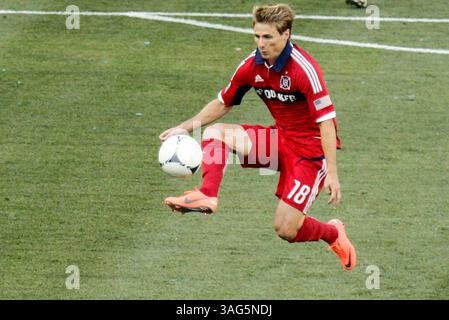 ''LÉGENDE CORRIGÉE'' 29 juin 2012 : Chris Rolfe #18 du Chicago Fire en action pendant le match de MLS entre le Chicago Fire et le Sporting Kansas City au LIVESTRONG Stadium de Kansas City KS(image crédit : © Kyle Rivas/Cal Sport Media/ZUMAPRESS.com) Banque D'Images