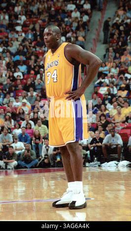 20 octobre 2001 ; Las Vegas, Nevada, États-Unis ; le joueur de basket-ball SHAQUILLE O'NEAL des Los Angeles Lakers.. (Crédit image : Mike Valdez/ZUMAPRESS.com) Banque D'Images