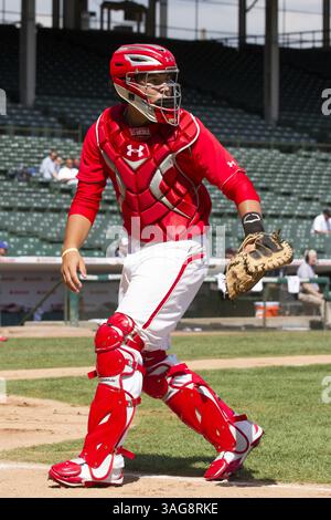 18 août 2012 - Chicago, Illinois, U. S - la star du baseball préparatoire ALEX JACKSON, vue ici au match de baseball All-American Under Armour, qui a lieu au stade Wrigley Field. (Crédit image : © TriplePlayNewMedia/ZUMAPRESS.com) Banque D'Images