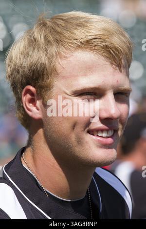 18 août 2012 - Chicago, Illinois, U. S - la star du baseball de préparation AUSTIN MEADOWS, vue ici au match de baseball All-American Under Armour, qui s'est tenu à Wrigley Field. (Crédit image : © TriplePlayNewMedia/ZUMAPRESS.com) Banque D'Images